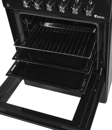 Плита для кухни IDEAL L 115 Черная Духовка Электро 65 л 4 конфорки ГК