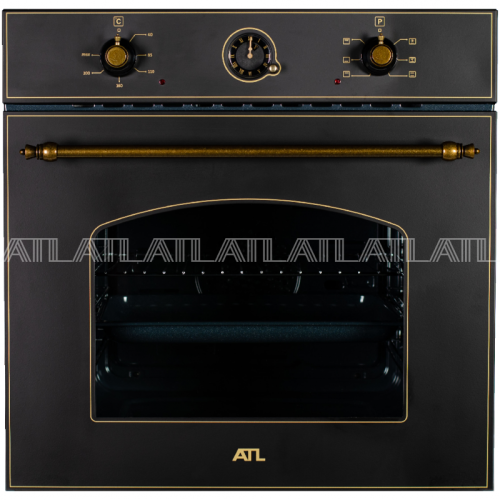 Духовой шкаф ATL 1 FCL 624 AA RBK Черный Ретро Дизайн