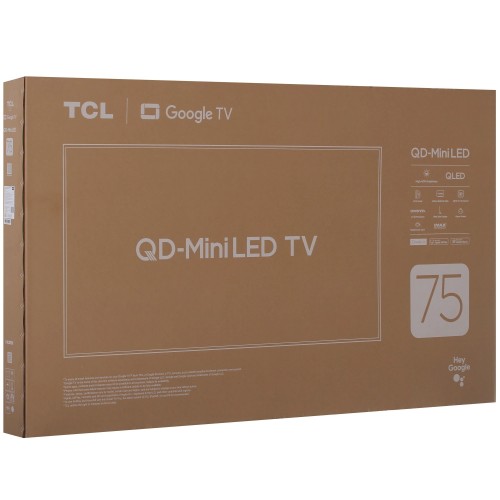 Телевизор TCL 75C6K Mini-LED QLED 4K UHD 144 Гц Google TV HDMIх4 USBх1