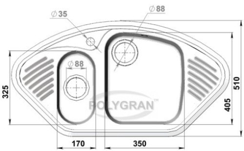 Кухонная мойка POLYGRAN F-14 Хлопок 331