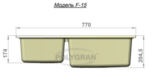 Кухонная мойка POLYGRAN F-15 Песочный 302