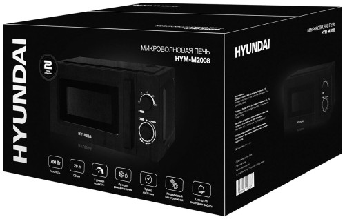 Микроволновая печь СВЧ Hyundai HYM-M2008 20л 700Вт Черный