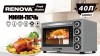 Духовка Мини-печь RENOVA MO-40GFLTS1 Серая 40л 1600 Вт