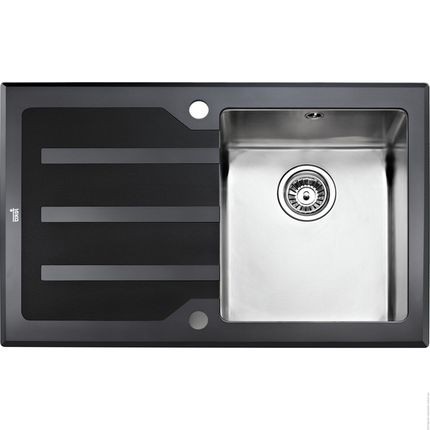 Тека мойка LUX 1B 1D 78 12129007 (всё в компл.) (чаша справа)