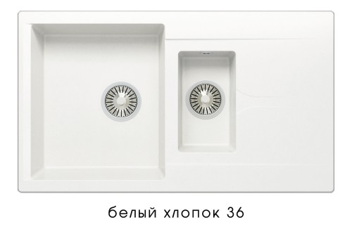 Мойка для кухни POLYGRAN Brig-870 | Белый Хлопок 36