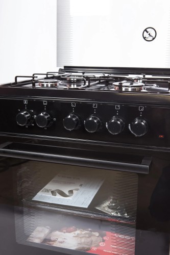 Плита для кухни комбинированная 50 см Vesta Valencia VGE 10-E Черная 4 газ конфорки духовка электро