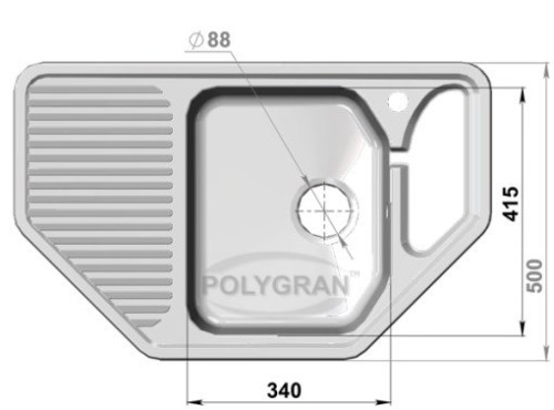 Кухонная мойка POLYGRAN F-10 Терракотй 307