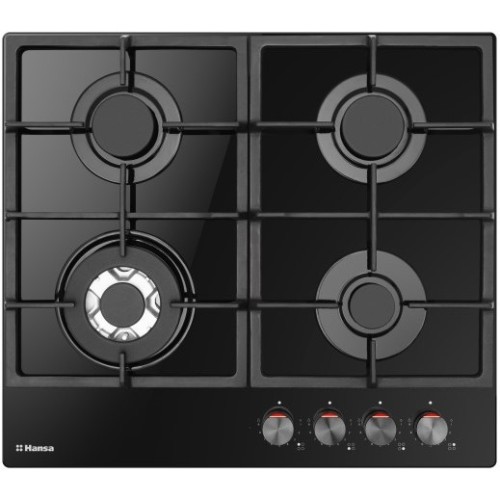 Варочная поверхность газовая Hansa BHKS611505 Черное стекло 4 конфорки