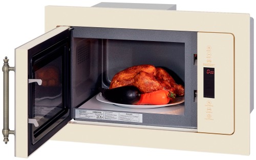 Встраиваемая микроволновая печь СВЧ Hiberg VM 8505 Y Бежевая 25л 900 Вт Открывание механическое