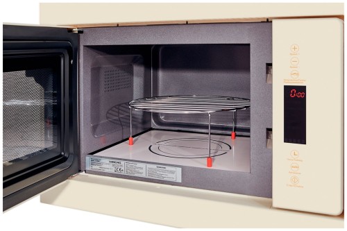 Встраиваемая микроволновая печь СВЧ Hiberg VM 8505 Y Бежевая 25л 900 Вт Открывание механическое