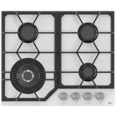 Газовая поверхность ATL 1 TB 60 WH MSGQ без WOK конфорки Белое Стекло