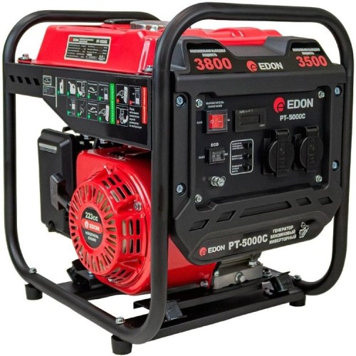 Генератор бензиновый Edon PT-5000C Инвертор 3,5/3,8 кВт Ручной Стартер