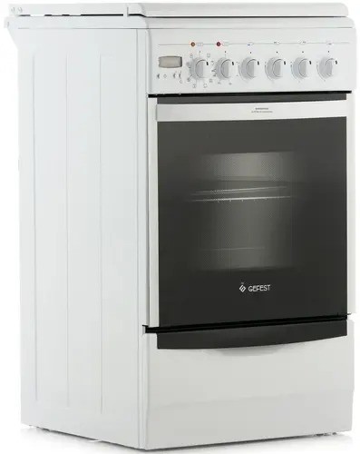 Плита для кухни 50 см GEFEST 5102-03 Белая 4 конфорки ГК Духовка электро 55 л