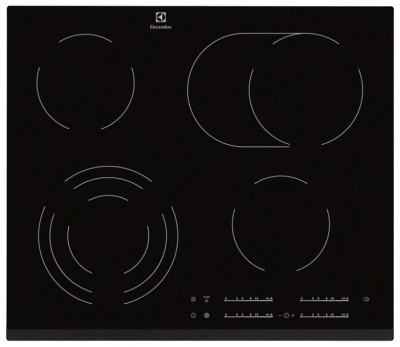 Варочная поверхность электрическая Electrolux EHF 6547 FOK Черная Стеклокерамика 4 конфорки Hi-Light