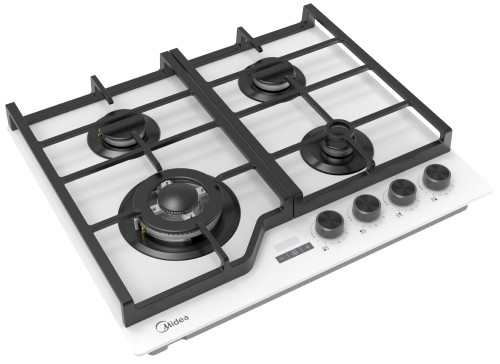 Варочная поверхность газовая Midea MG697TTGW Белое стекло 4 конфорки