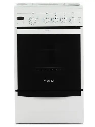 Плита для кухни 50см GEFEST 5100-03 0002 Белая Духовка Газ 52л Конфорок 4шт