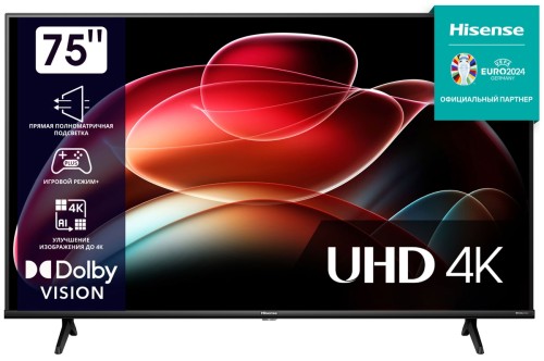 Телевизор HISENSE 75A6K UHD 4K HDMIx3 60Hrz