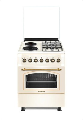 Плита для кухни WILLMARK CS-6624 Бежевая 60х60 см Конфорки 2 газ 2 электро Духовка Электро Конвекция ГК