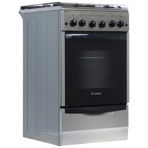 Плита для кухни GEFEST ПГ 5100-02 0004 Нерж 50см 4 Конфорки Духовка Газовая 52л ГК