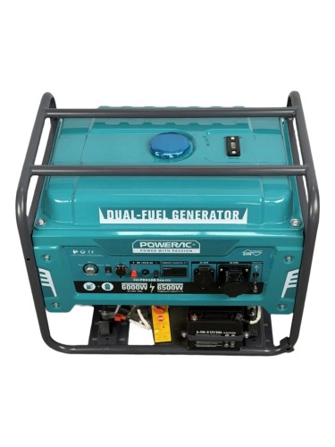 Генератор газ/бензин (пропан) Powerac PR6500Eco Pro 6.5 кВт Электростартер 3 фазы