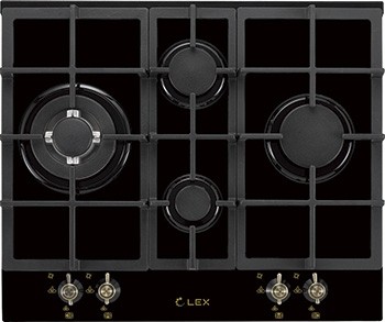 Варочная поверхность газовая LEX GVG 643 C BL Черное Стекло