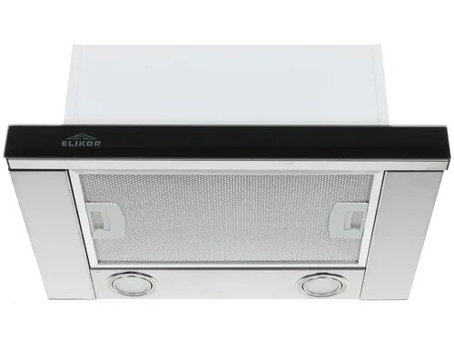 Вытяжка телескопическая Elikor Интегра GLASS 45Н-400-В2Д серебристый/черный