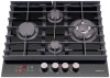 Газовая варочная панель Hiberg VM 6145 B Черное Стекло Ромб