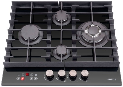 Газовая варочная панель Hiberg VM 6145 B Черное Стекло Ромб