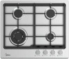 Варочная поверхность Midea MG593TX Нержавейка 4 Газ Конфорки WOK-конфорка ГК Решетки Чугун