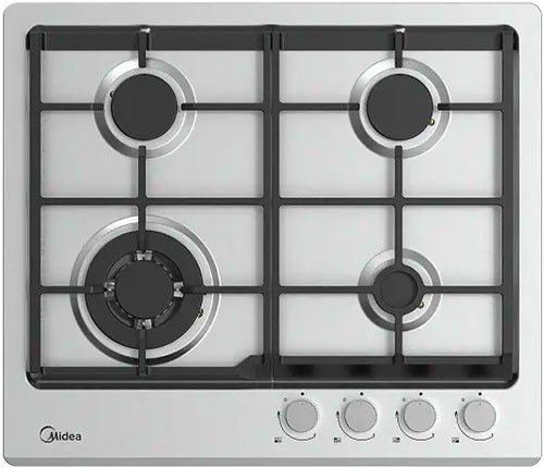 Варочная поверхность Midea MG593TX Нержавейка 4 Газ Конфорки WOK-конфорка ГК Решетки Чугун