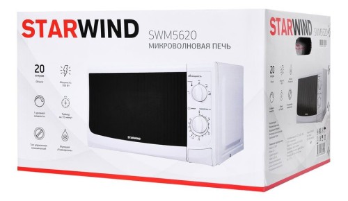 Микроволновая печь StarWind SWM5620 Белая 700Вт 20л Таймер
