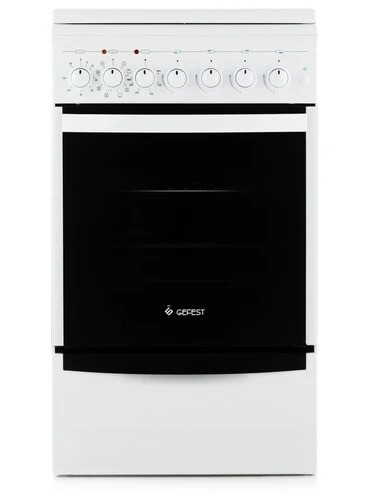 Плита для кухни 50см GEFEST 5102-03 0023 Белая 4 конфорки Духовка 55 л Гриль