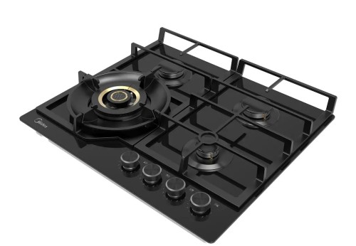 Варочная поверхность Midea MG697VGB Черная 4 конфорки + WOK