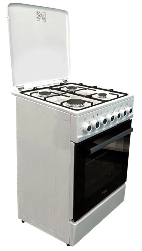 Плита для кухни 50 см MIU UNO 5163 S Белая 4 конфрки ГК Духовка электро