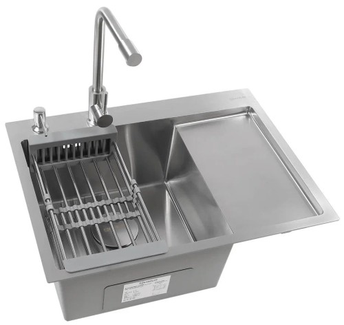 Мойка для кухни KANZLER KAS 650*500 L SATIN Нерж Прямоугольная 