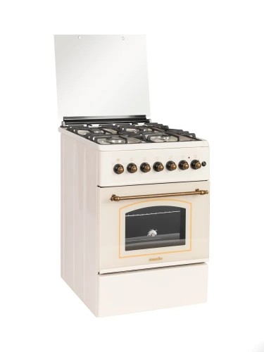 Плита для кухни 60см Smile SM6GER200 Бежевая Ретро 4 конфорки духовка 64 л Электро ГК