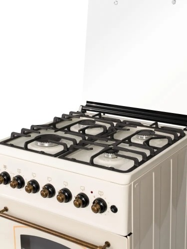 Плита для кухни 60см Smile SM6GER200 Бежевая Ретро 4 конфорки духовка 64 л Электро ГК