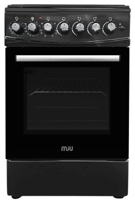 Плита для кухни 50 см MIU UNO 5163 S Черная 4 конфрки ГК Духовка 58 л электро
