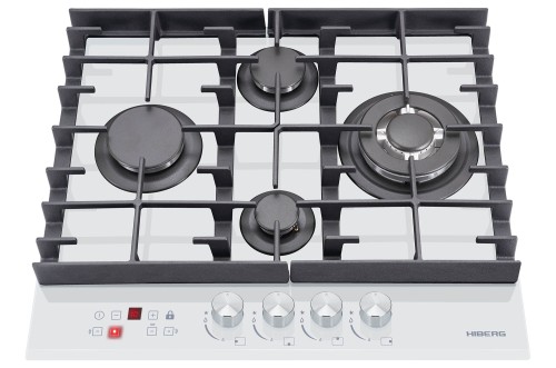 Встраиваемая газовая варочная панель Hiberg VM 6045 W Белое стекло