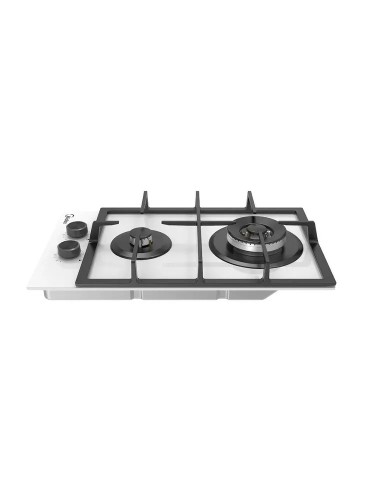 Варочная панель Midea MG3270TGW Домино Белое Стекло Решетки Чугун 2 конфорки