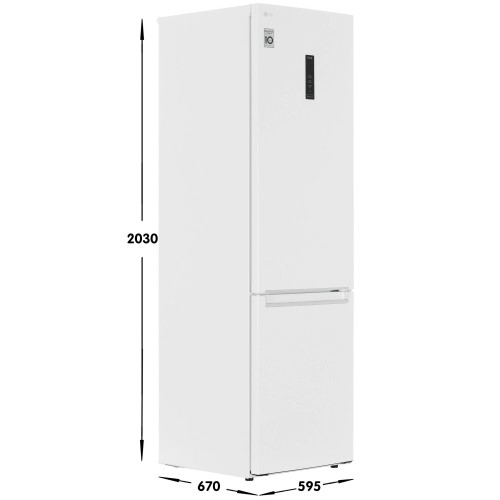 Холодильник с морозильником LG GA-B509SVUM No Frost Белый 384 л Тихий 36дБ 
