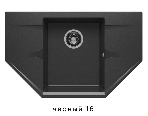 Мойка для кухни угловая POLYGRAN Riff-800 Цвет Черный №16