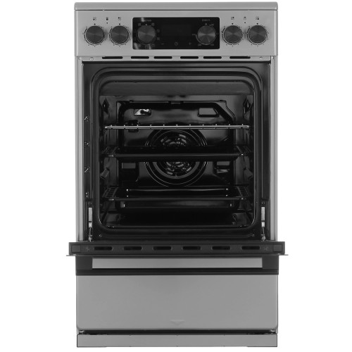 Плита для кухни 50 см Midea MFO-D4E20T9E(SL) Серебристая 4 конфорки духовка 59л