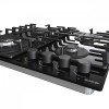 Газовая варочная поверхность Gorenje GTW641BHF Черное стекло 4 конфороки Решетки Чугун