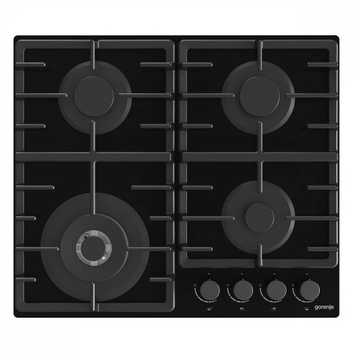 Газовая варочная поверхность Gorenje GTW641BHF Черное стекло 4 конфороки Решетки Чугун