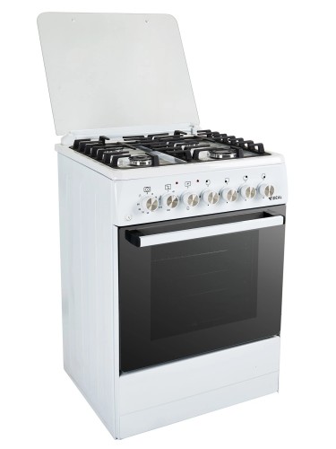 Плита для кухни IDEAL L 250 Белая 60 см Таймер 4 газ конфорки Духовка 65л электро
