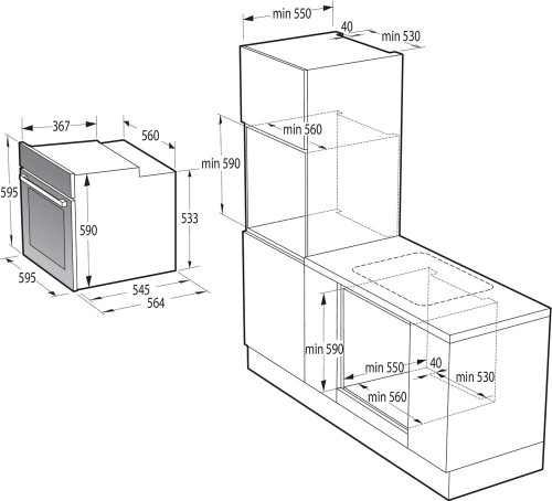 Духовой шкаф Gorenje BO6735E05B Черная 77 л конвекция