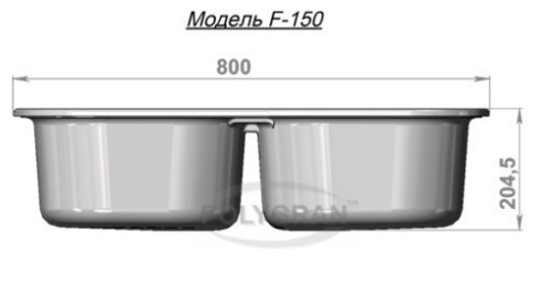 Кухонная мойка POLYGRAN F-150 Серый 14