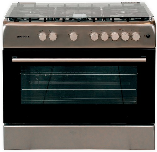 Плита для кухни Kraft KF-FSK9407AEXI Нержавейка 90см Духовка Электро 5 конфорок