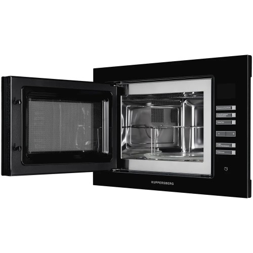 Встраиваемая микроволновая печь СВЧ Kuppersberg HMW 645 B Черное стекло 25л Гриль 900 Вт